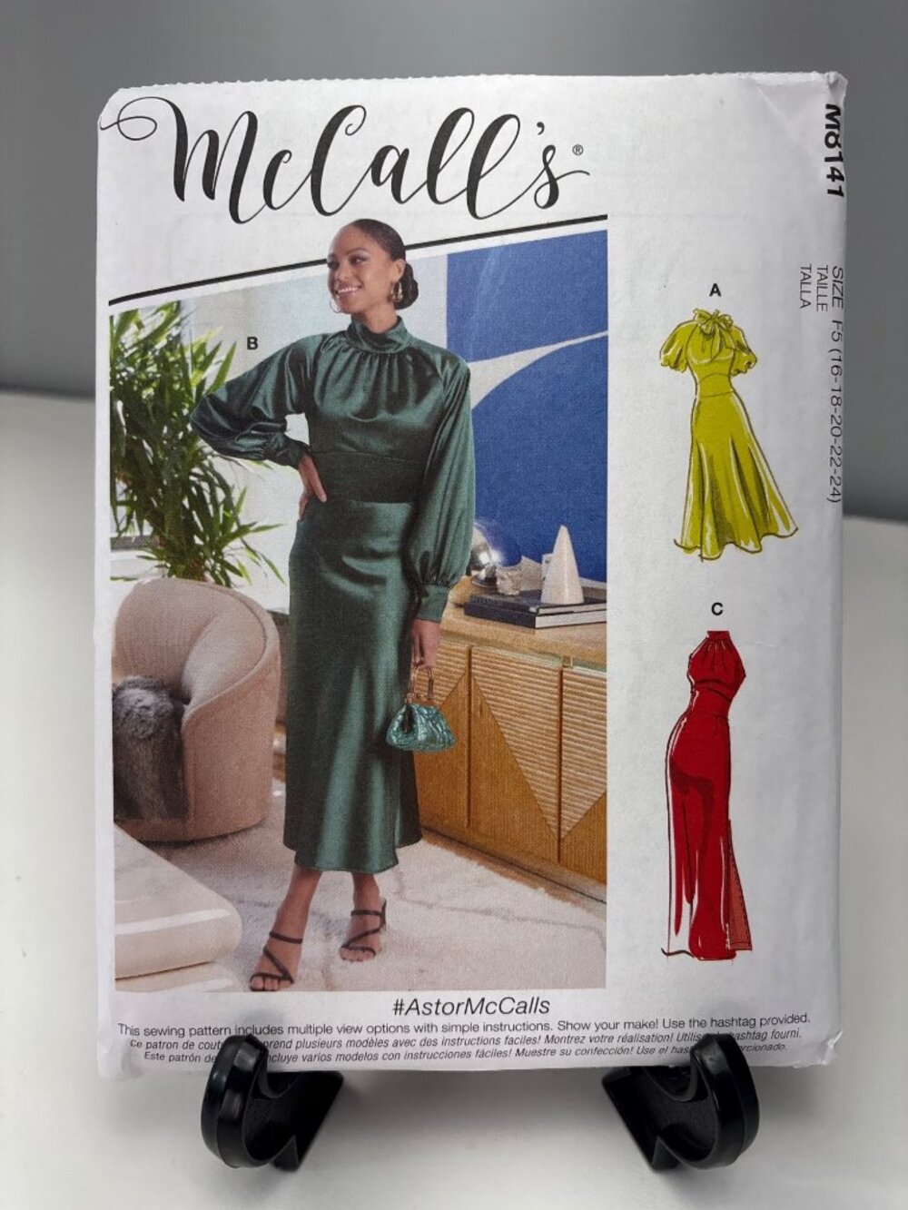McCalls M8141 Misses Dress Sewing Pattern Size 16 18 20 22 24 Uncut